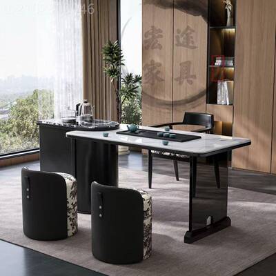 现代简约岩板茶00桌椅组合客厅泡家用办公室茶桌套一体泡功夫茶装
