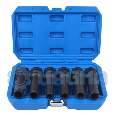 3/4 E型花型气动防盗螺丝套筒17/19mm汽缸盖螺丝拆卸E18E20E22E24