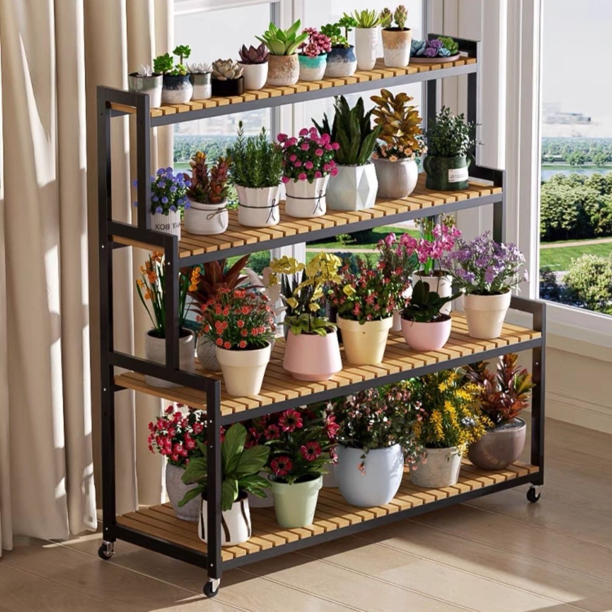 铁艺花架多层可移动花盆架