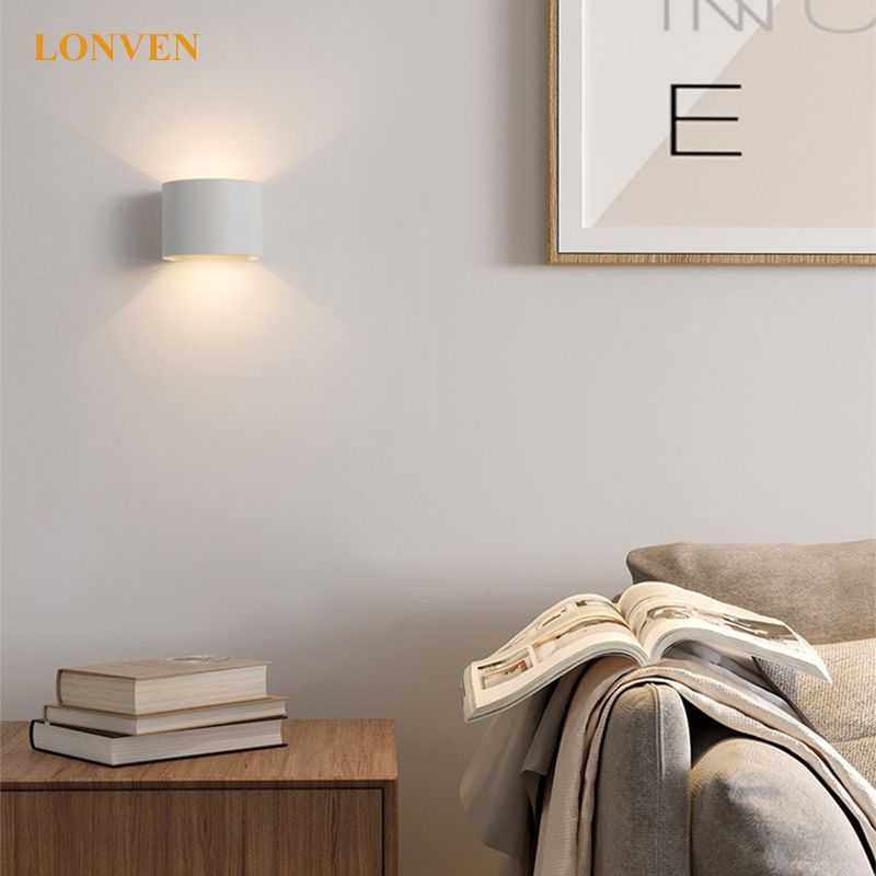 简约现代黑色走廊过道壁灯极简LED可调角度户外防水创意背景墙灯