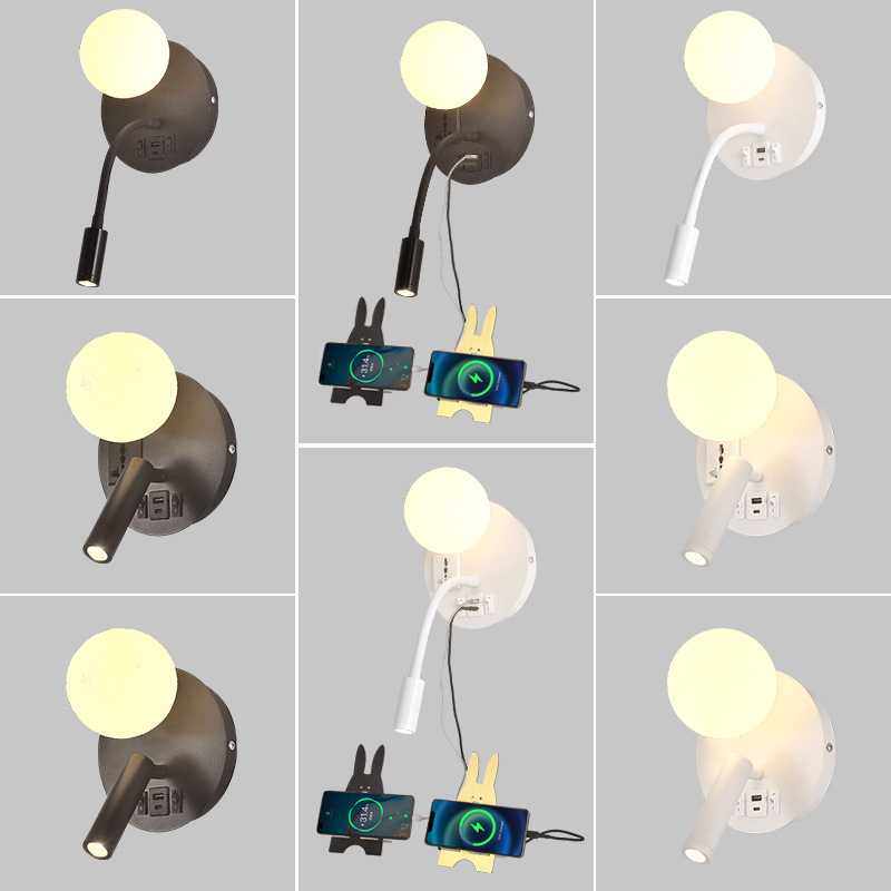 新款带插头现代简约阅读灯带USB卧室壁灯LED创意酒店客房阅读壁灯,3C数码配件,摄像机配件,淘宝优惠券,粉丝福利购,淘宝优惠卷