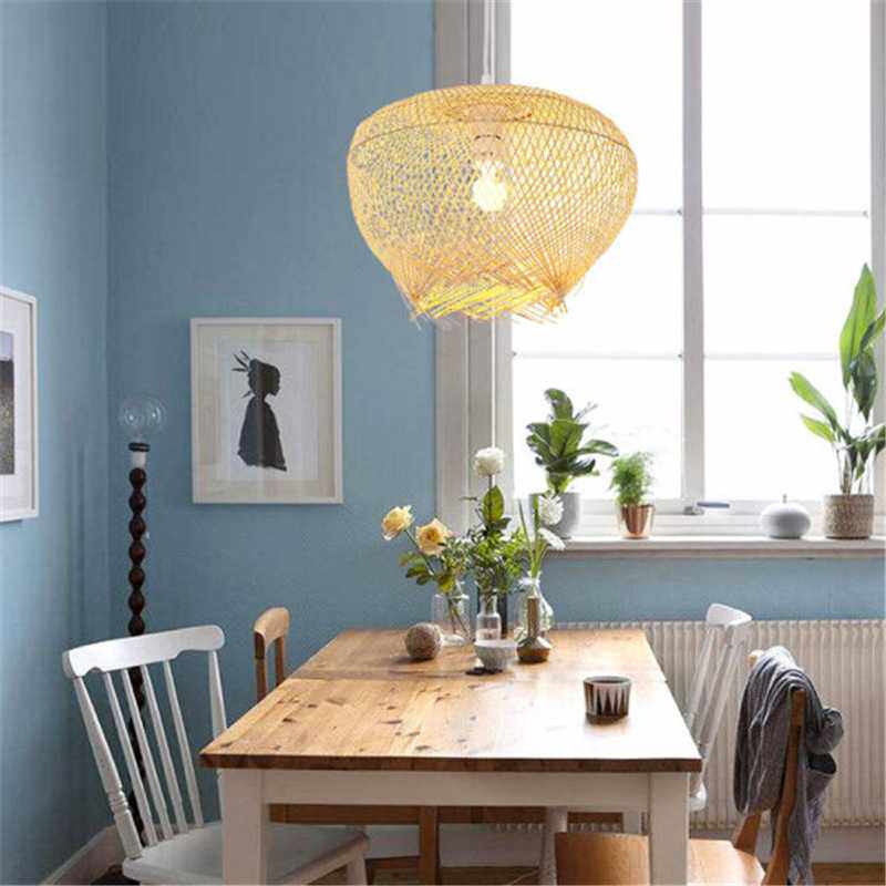 手工竹编灯 现代中式客厅茶餐厅卧室田园竹吊灯茶楼茶室竹艺灯具