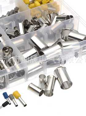 跨境 440pcs盒装冷压管型端子裸端子接线组合 预绝缘接线端子