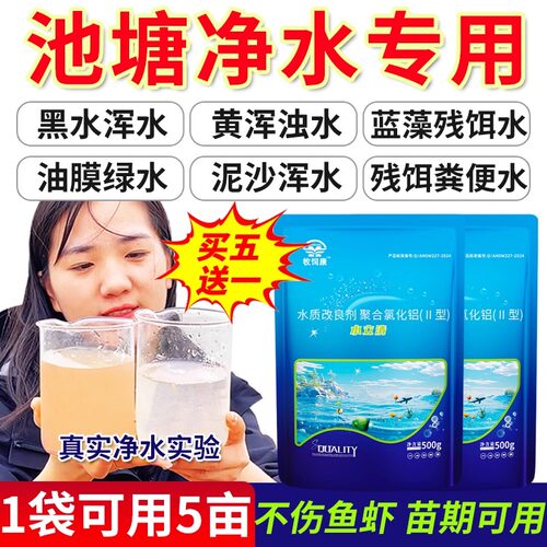 水立清浊水净池塘水质净化养殖鱼塘变清澈净水剂鱼池清浑浊污水产