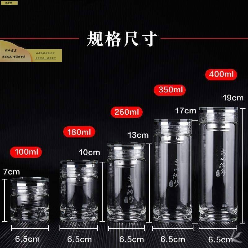 保温口袋玻璃杯玻璃水杯小号超小迷你单层加厚带过滤网男女士透明