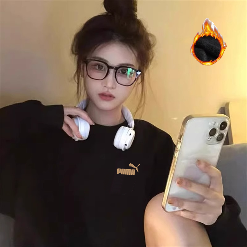 奥特莱斯长袖圆领卫衣女2025秋冬季宽松情侣连帽卫上衣男女同款