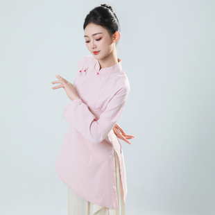 艾舞尔新款新中式长袖古典舞身韵舞蹈服剑舞衣服禅意风舞蹈服上衣