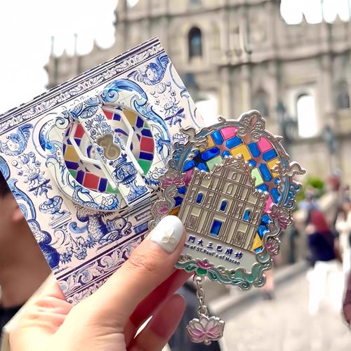 澳门大三巴牌坊彩色玻璃窗冰箱贴