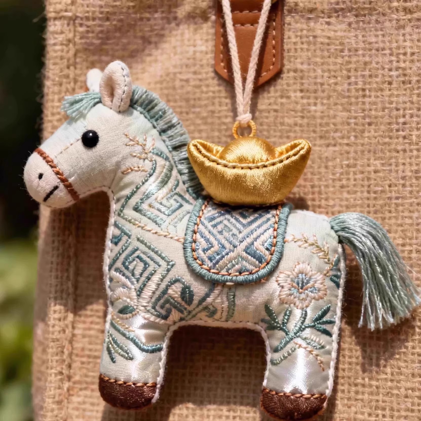 马年宋锦生肖好运守护的小马刺绣