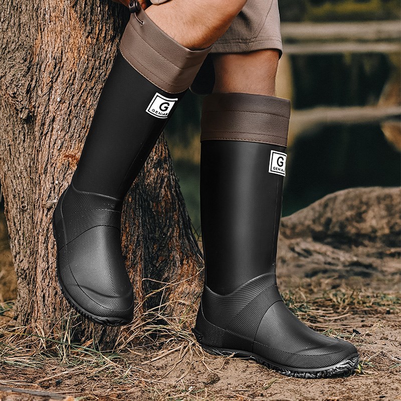 儿童雨鞋男网红成人大童软v底雨鞋女时尚户外防滑徒步水鞋胶鞋防