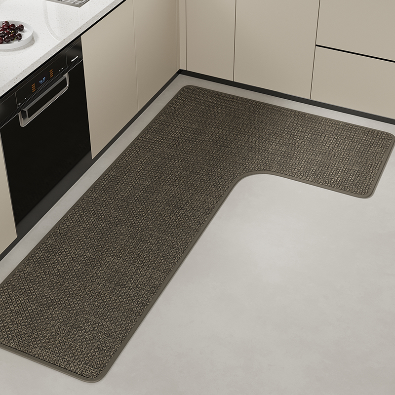 L型厨房地垫吸水免洗可擦耐脏简约防滑除P尘高级感满铺脚垫子