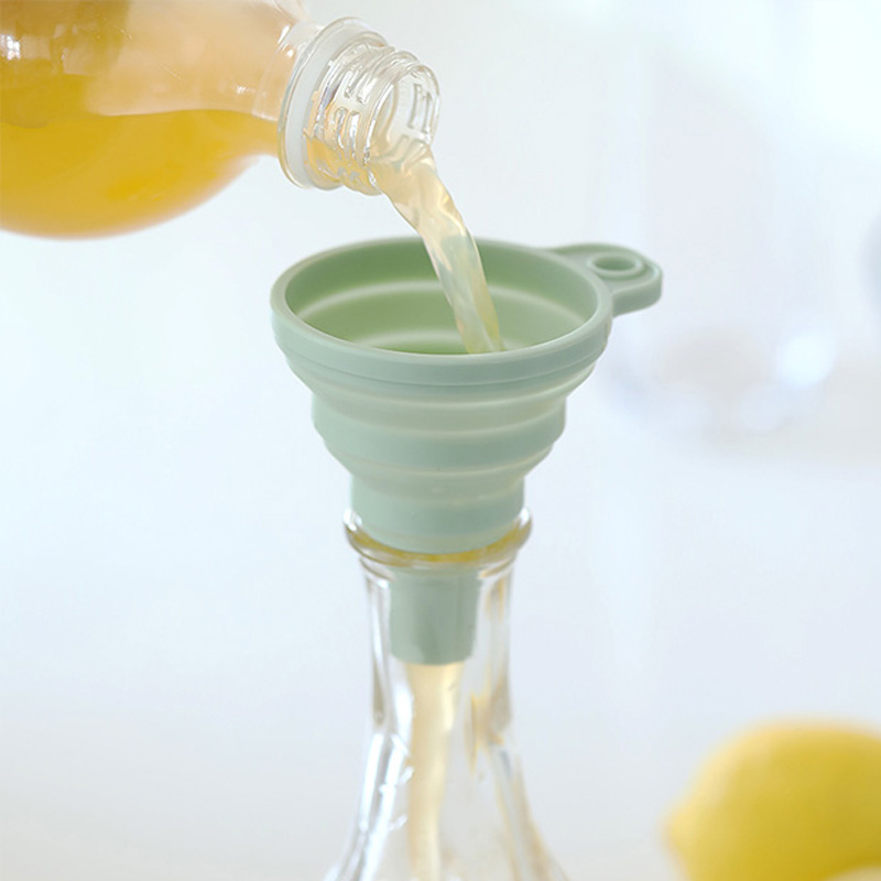 硅胶漏斗家用倒油器大口径分液宽口油斗小号可折叠伸缩厨房油漏斗