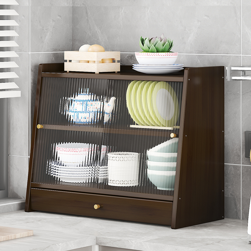 桌面餐边柜厨房碗柜储物柜实木家用茶叶茶具收纳柜茶水柜置物架子