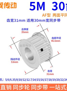 5M30齿宽31同步带轮内孔56810121415161718192022425同步轮皮带轮