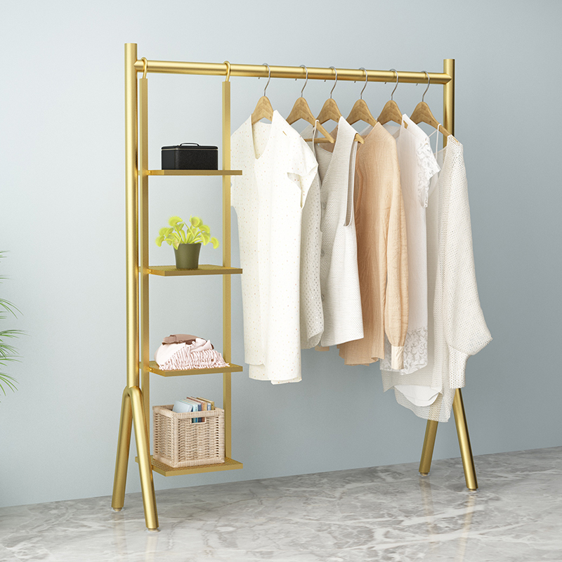 晾衣架落地卧室内家用折叠挂衣杆简易衣服架子晒凉衣捍阳台收纳架