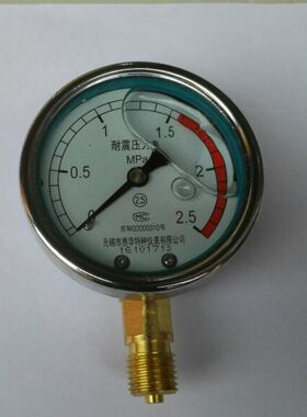 60mm 无锡惠华耐震压力表 压力2.5mpa YTN-60 0~2.5mpa m14x1.5