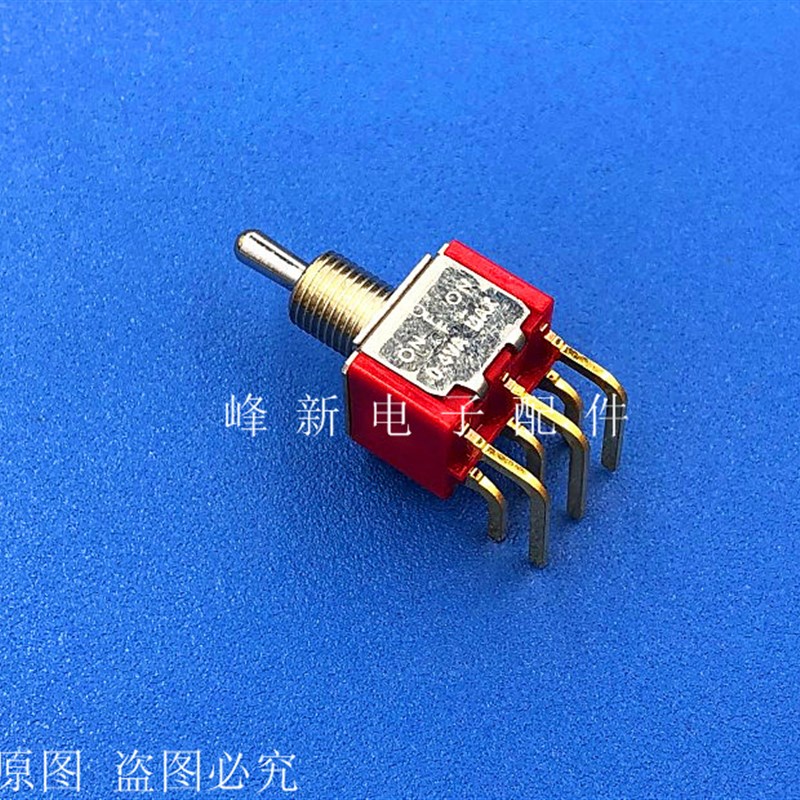 台湾纽子钮子开关双排3档6脚左中右侧拨拨动开关电源90弯脚镀金