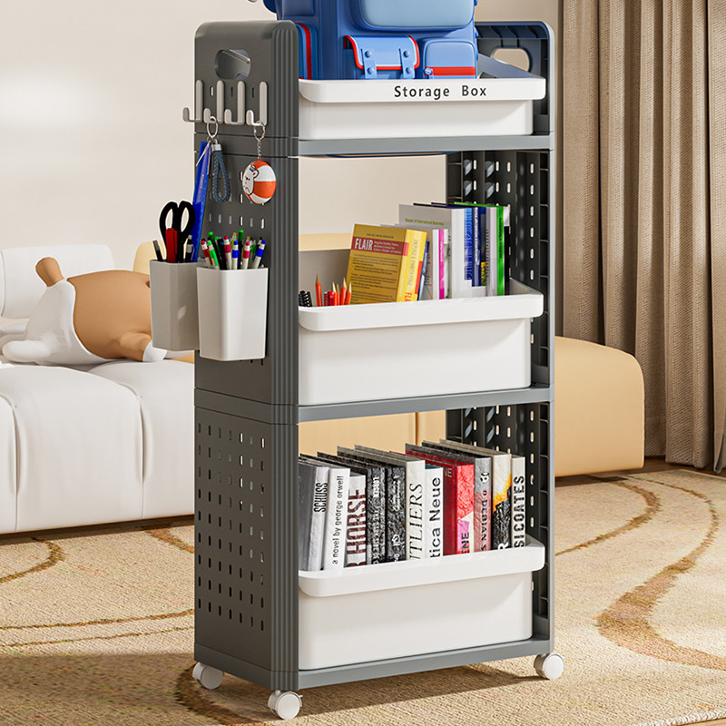 书包置物架可移动落地多层收纳架子书桌收纳神器大容量零食小推车,收纳整理,整理架/置物架/收纳架,淘宝优惠券,粉丝福利购,淘宝优惠卷