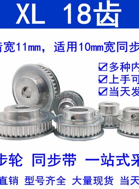 同步轮XL18齿 同步带轮内孔4/5/6/6.35/7/8/10/12/14 18XL037BF同