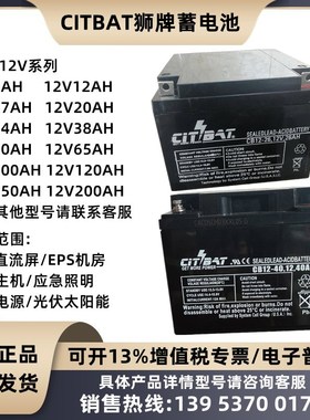 狮牌CITBAT蓄电池CB12-26 12V12AH20AH26AH40AH65AH100AH UPSEPS