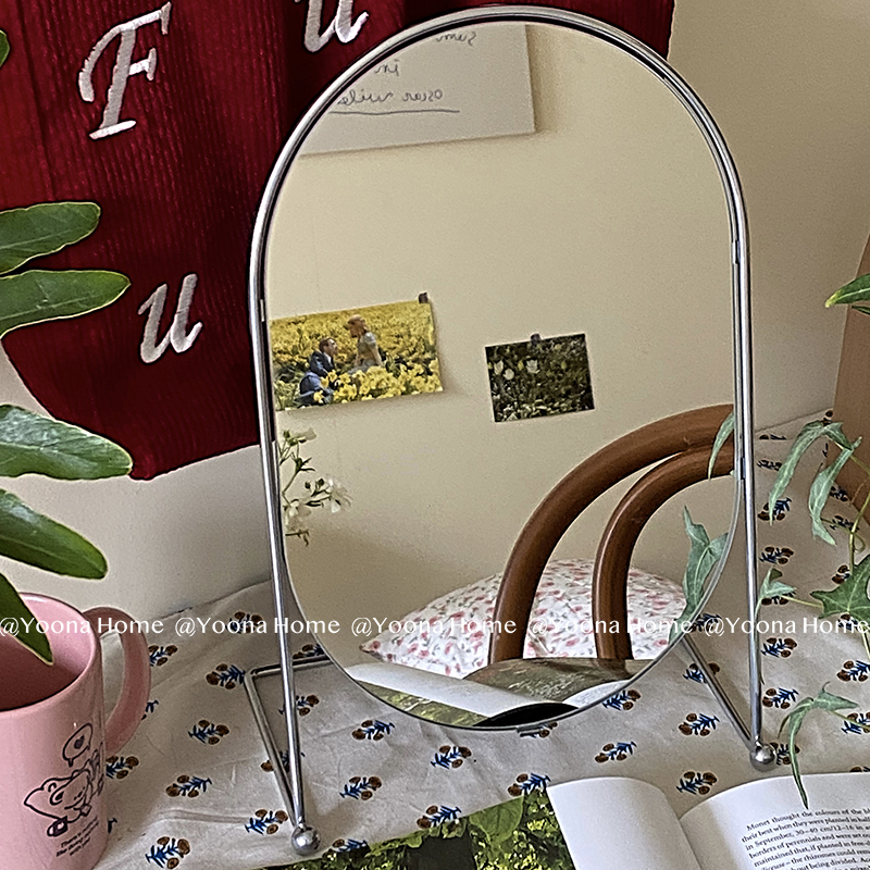 韩系台式桌面卧室化妆镜学生宿舍梳妆家用化妆台随身大号美妆镜子