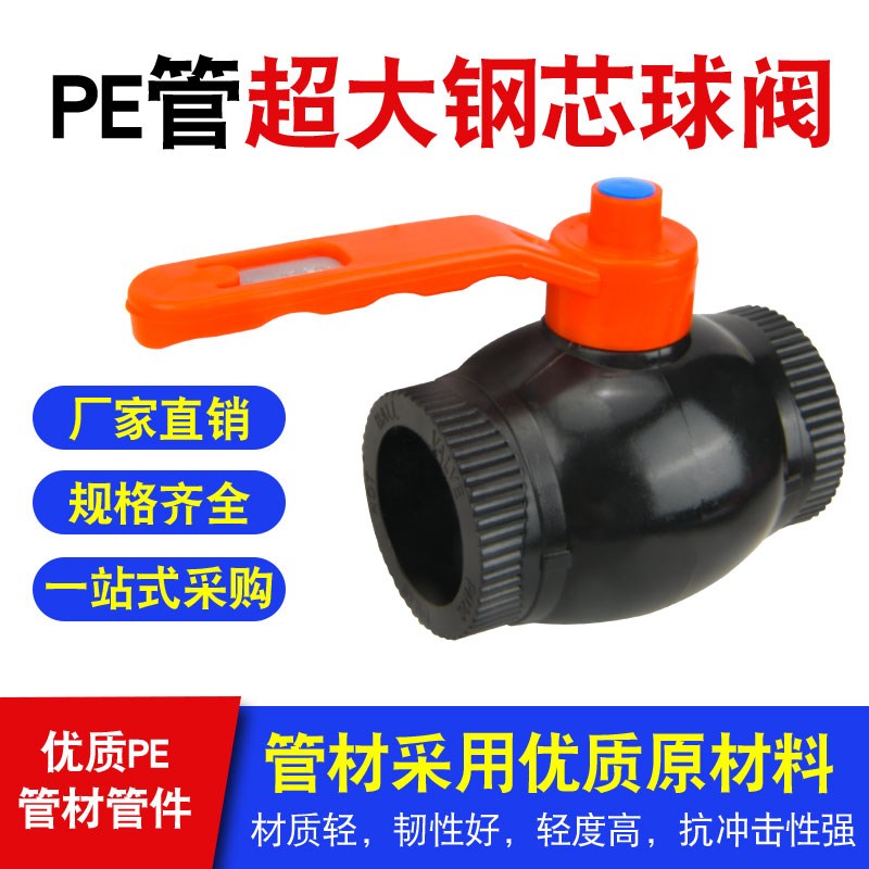 pe管热熔接头配件自来水管阀门双活接头钢芯球阀开关202532405063