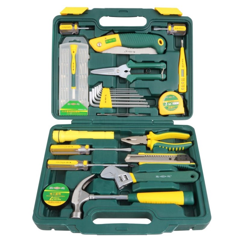 胜达工具 包邮 55件家用花园工具套装组合 五金车载工具箱