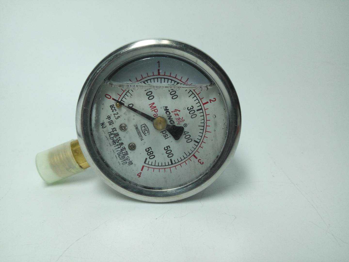 红旗仪表 耐震防震抗震压力表 YTN-60 0-1MPa充油压力表