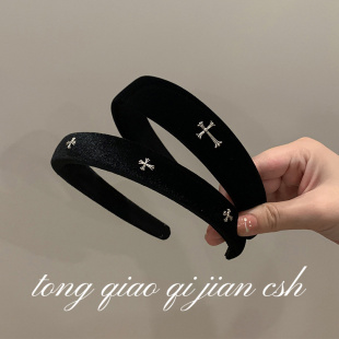 天鵝絨絲絨品質(zhì)十字架復(fù)古法式 網(wǎng)紅寬邊頭箍發(fā)卡 發(fā)箍外出氣質(zhì)時尚