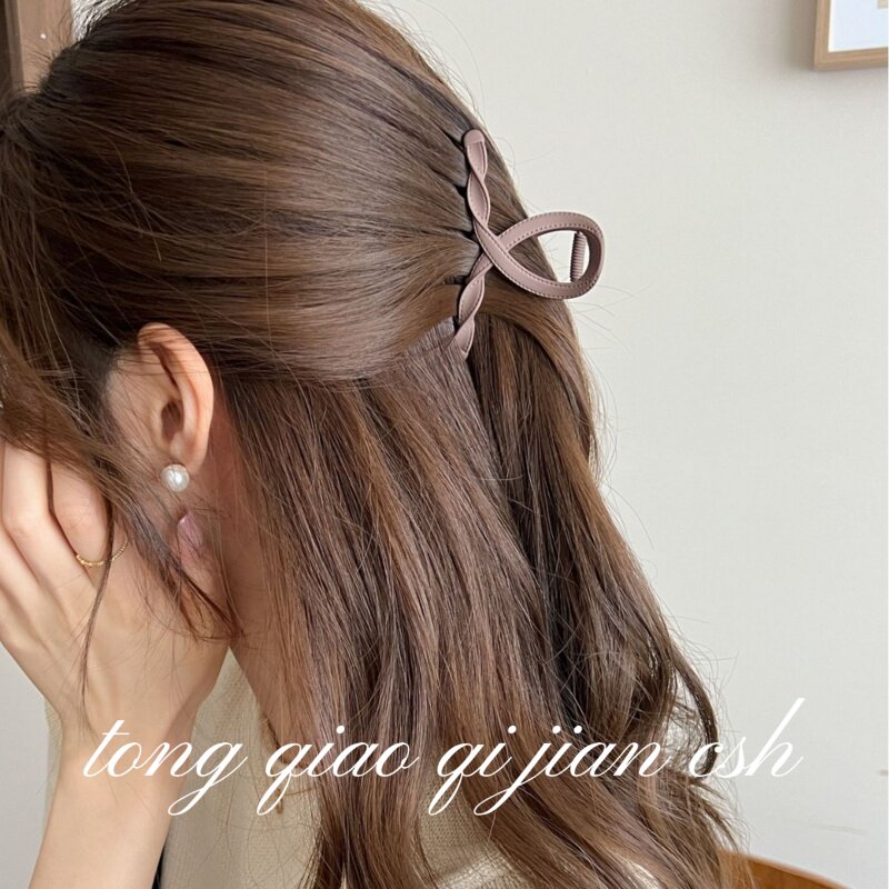 合金素色抓夹气质百搭简约极简后脑勺鲨鱼抓盘发夹子磨砂质感头饰