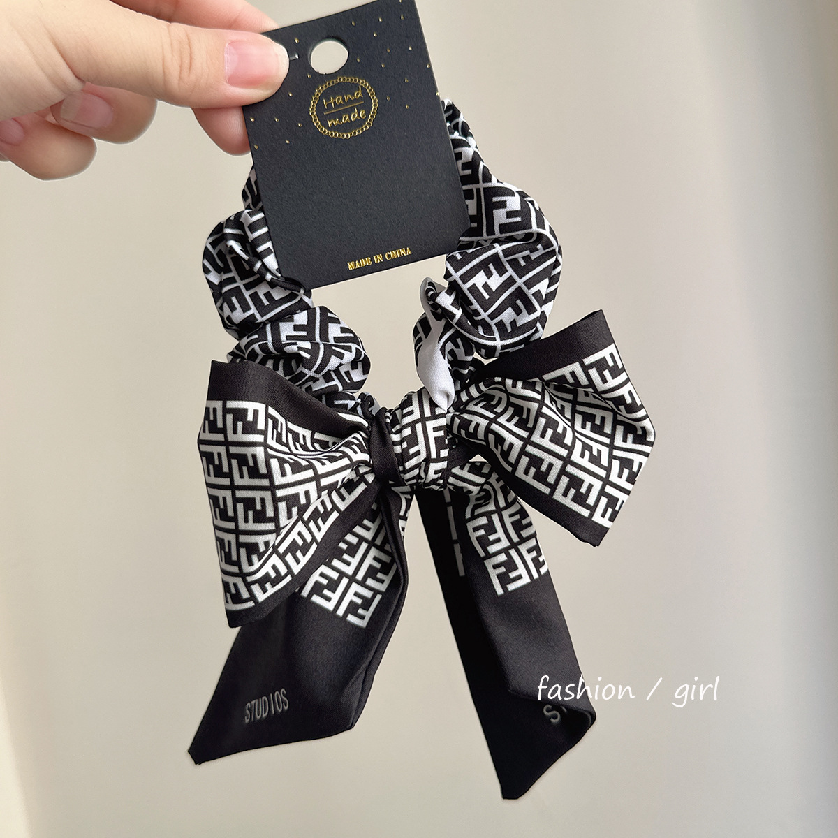 小仙女必备千鸟格拼色扎发发饰