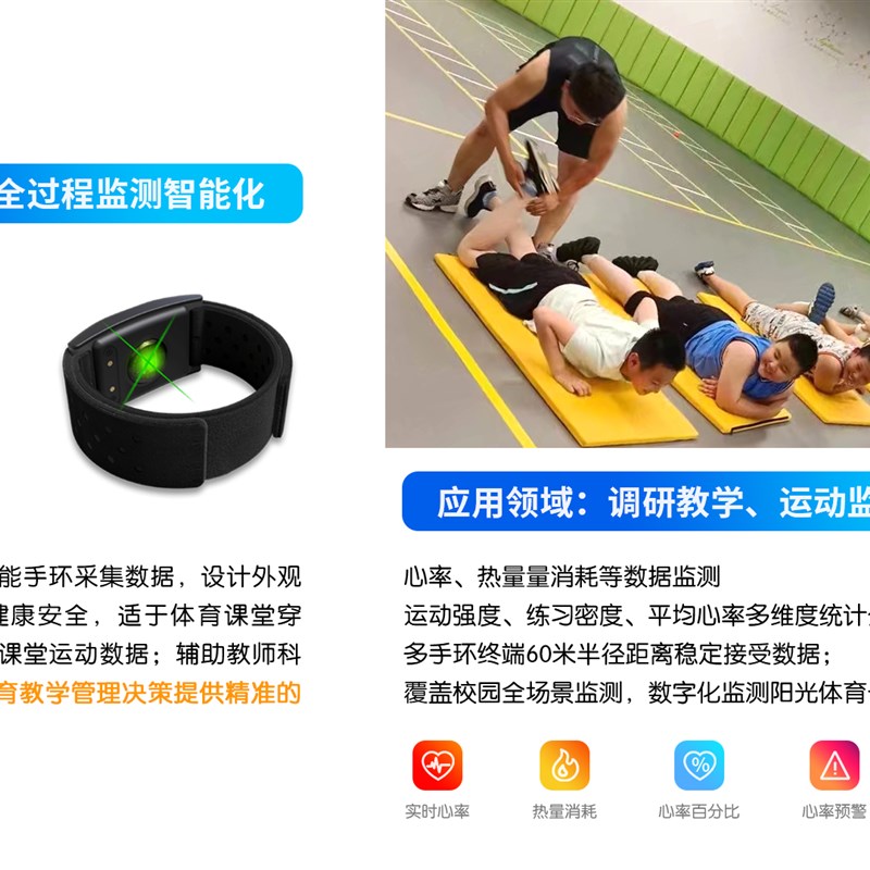 FITMO飞猫校园心率带智能手环学生团体训练系统臂带团课实时监测