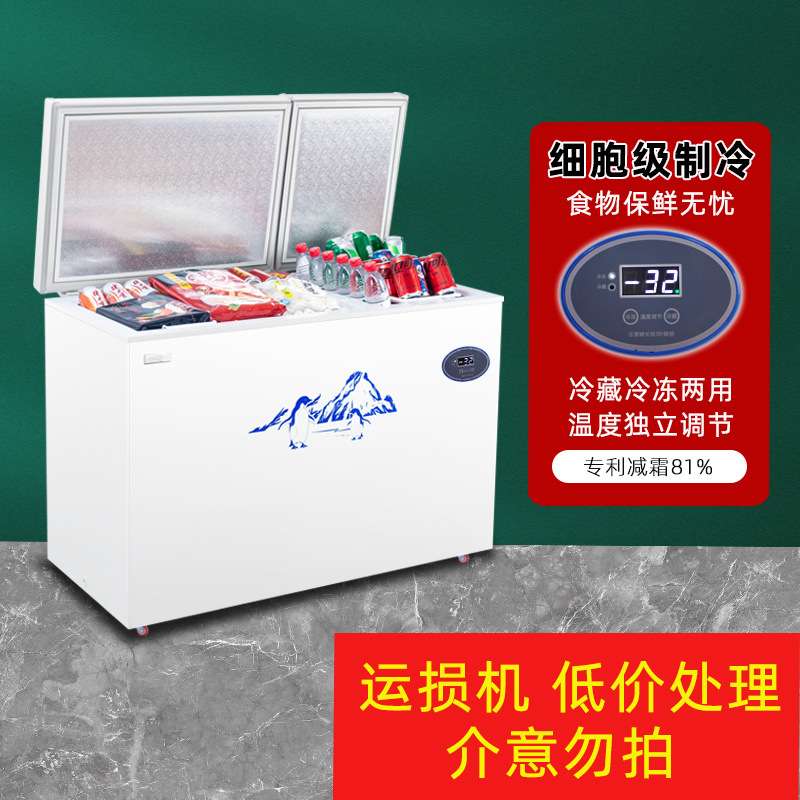 双温双控冷柜双门家用冰柜商用智能数显大冷冻冷藏车载冰箱