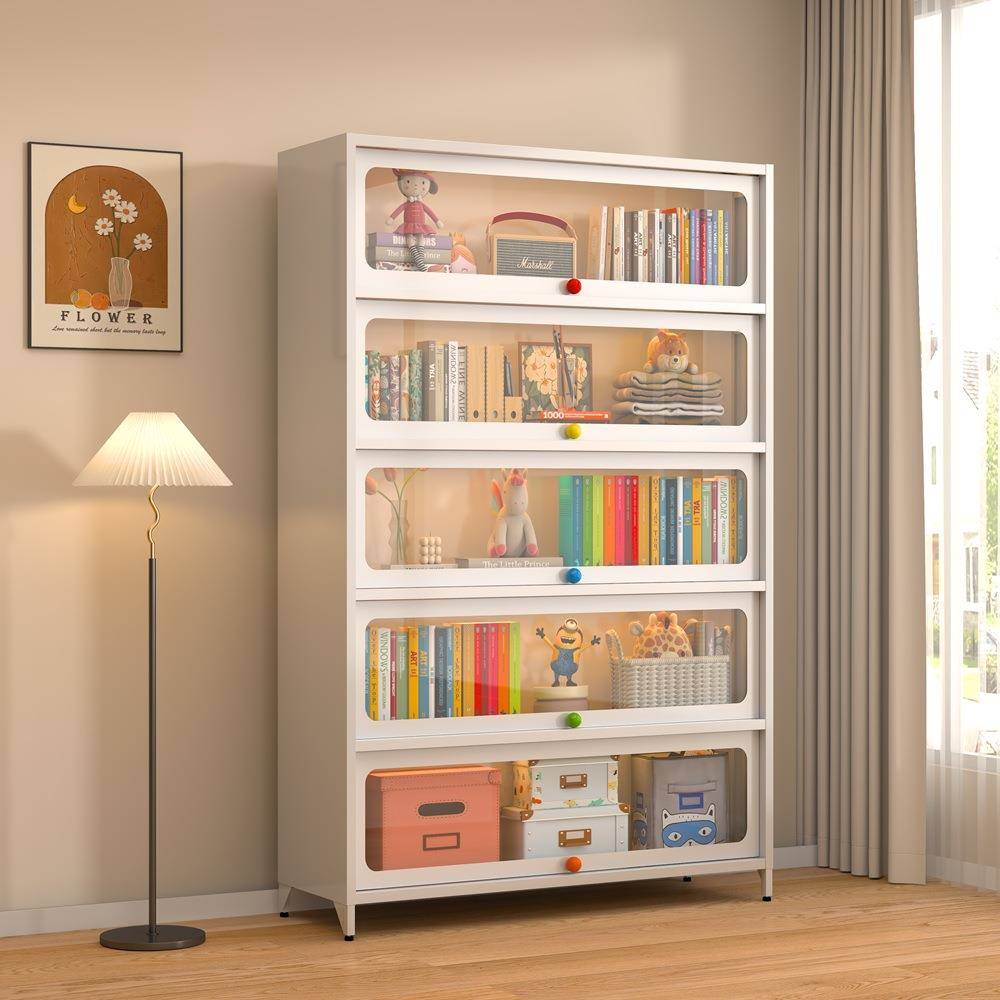 钢制收纳柜书柜钢化玻璃手办展示柜痛柜家用客厅储物柜落地展示柜