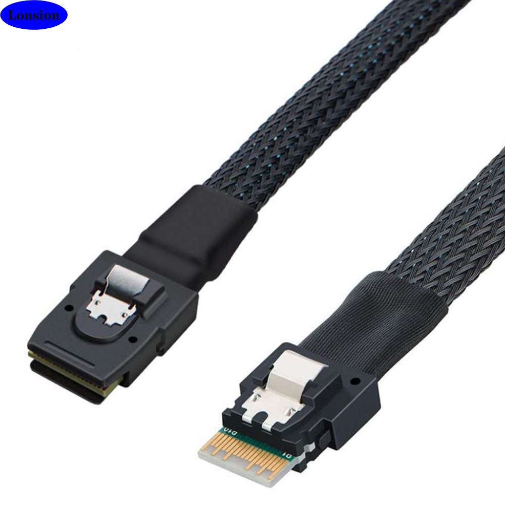 MINI SAS 8087转SLIM SAS 8654 4I服务器机内高速连接线束