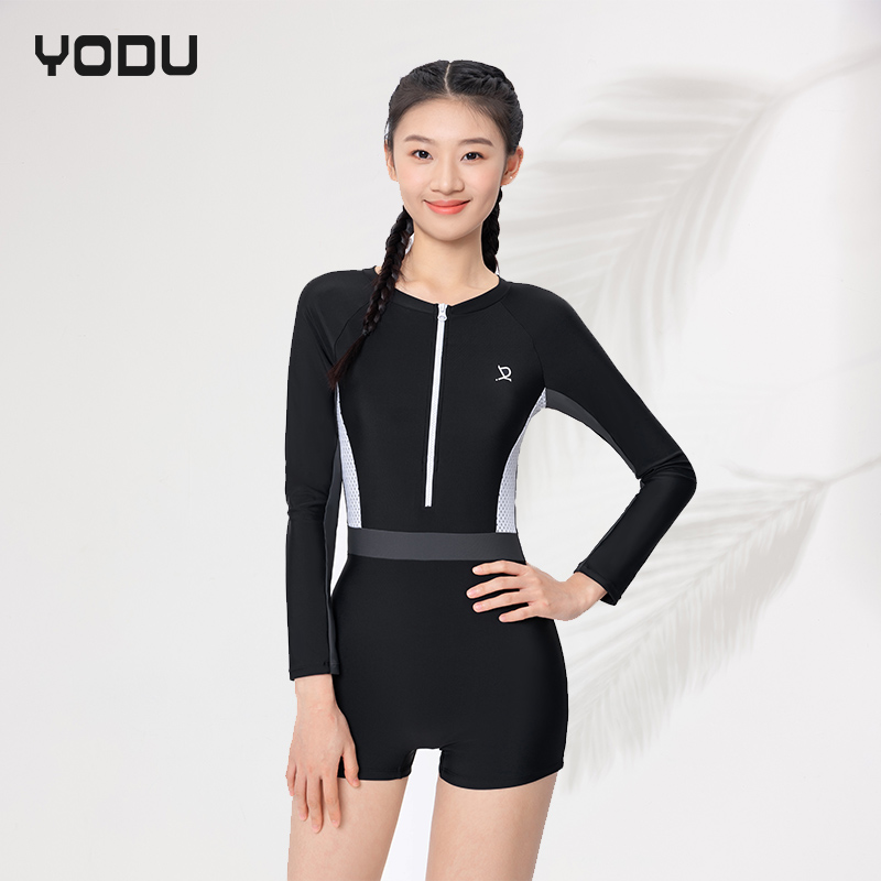 YODU女长袖连体泳衣温泉泳装