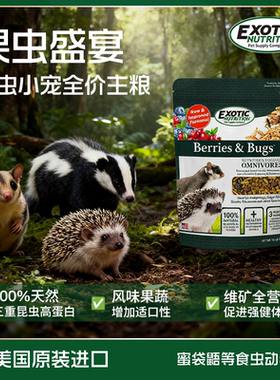 Exotic伊哥硕蜜袋鼯全价营养主粮刺猬吃的虫子粮饲料零食冲泡粮食