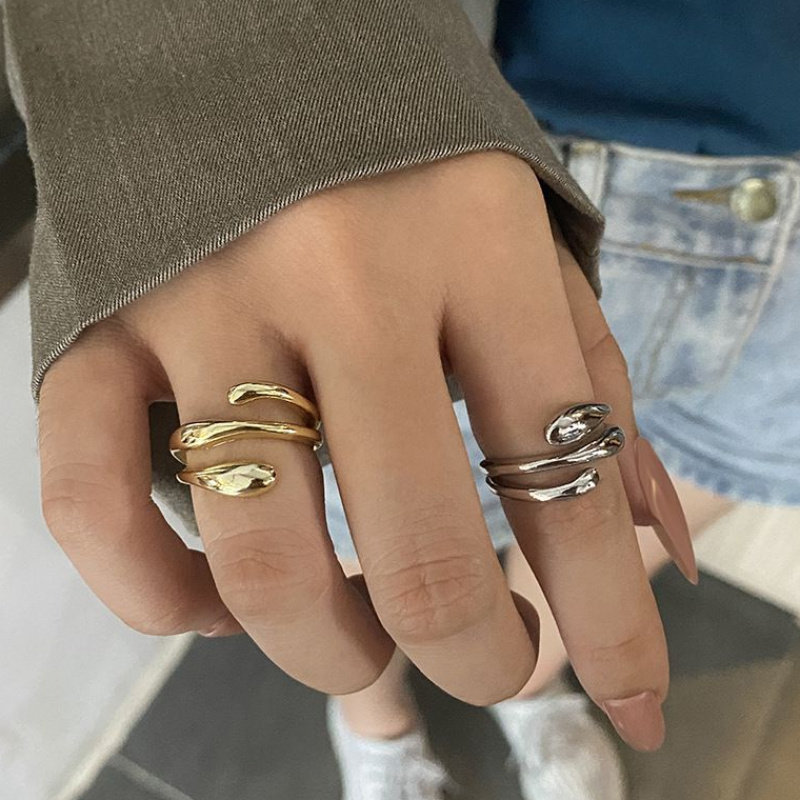 几何缠绕冷淡风戒指61