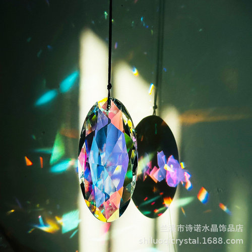 爱心太阳捕手水晶吊坠彩虹挂饰