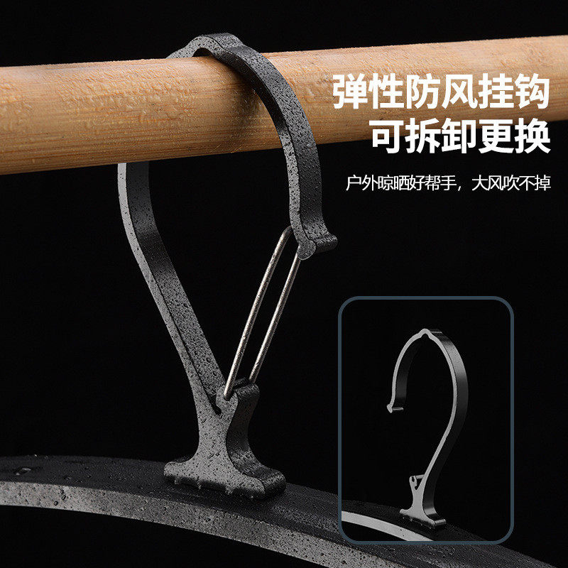 防风衣架家用加宽铝合金衣撑高层室外卡扣固定放掉晾晒衣服架衣挂