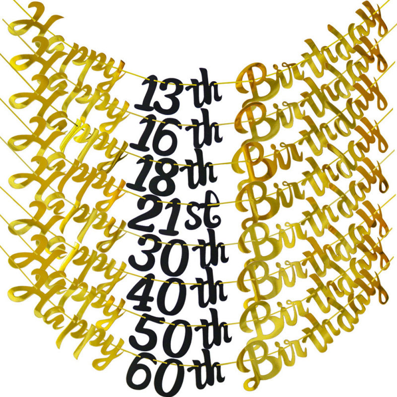 生日拉花横幅新款连体60th