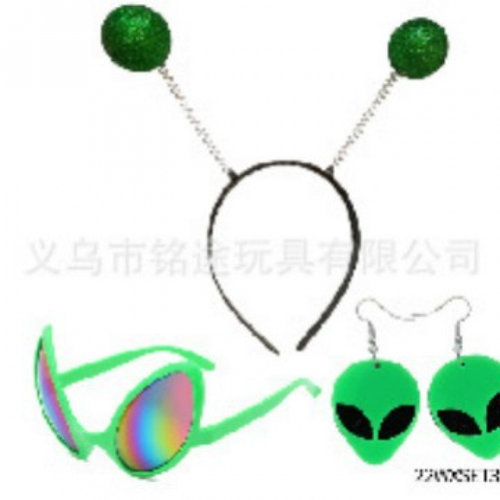 外星人搞怪头箍眼镜万圣节派对套