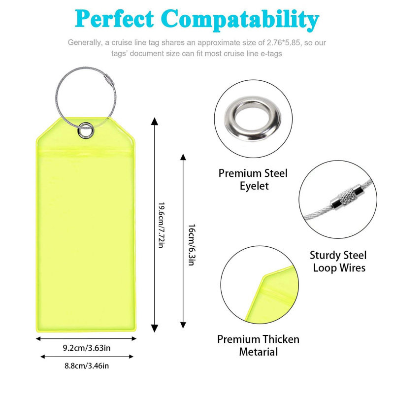 绿色透明行李标签证件卡套