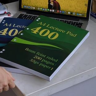 A4七孔美式分栏薄脆本加厚200页横线内页学生考研草稿练习笔记本