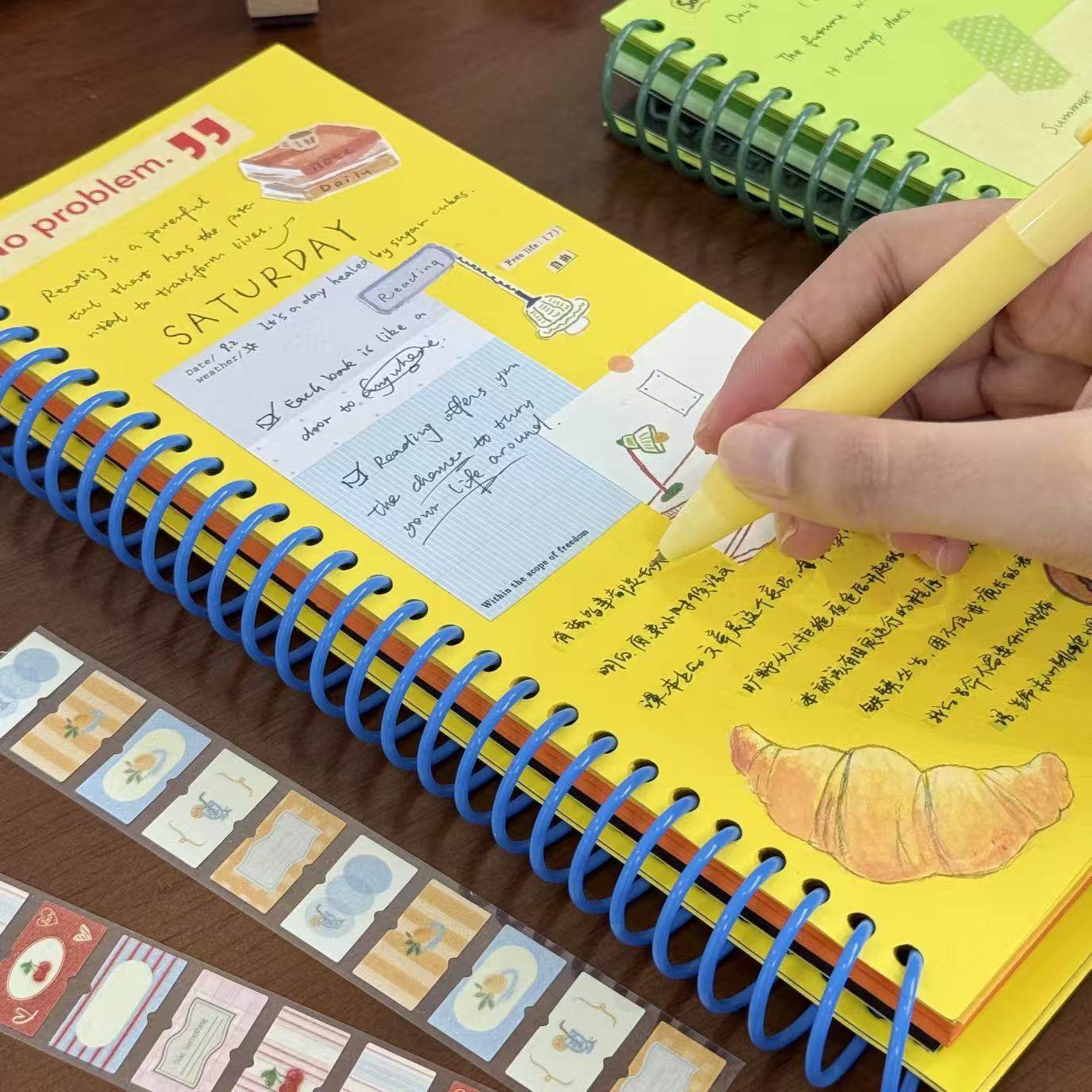 小红书同款韩系Lemon柠檬黄线圈本手账本高颜值彩页日记本笔记本,文具电教/文化用品/商务用品,手帐/日程本/计划本,淘宝优惠券,粉丝福利购,淘宝优惠卷