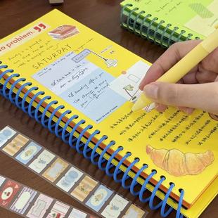 小红书同款 韩系Lemon柠檬黄线圈本手账本高颜值彩页日记本笔记本