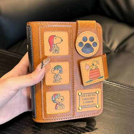 日系史努比A7皮质手账本学生小众ins风高颜值可拆卸活页笔记本子