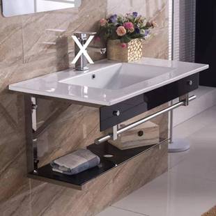 卫生间挂墙式洗脸盆壁挂式陶瓷洗手盆盥洗盆整体支架洗漱台组合