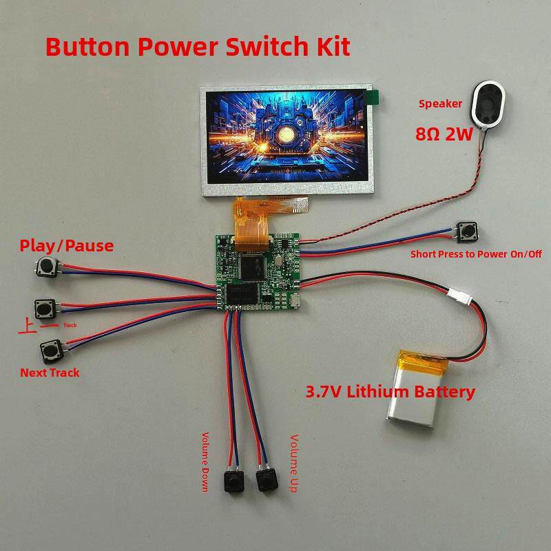 4.3英寸屏幕视频播放器模块视频贺卡主板套件DIY手工转换播放器
