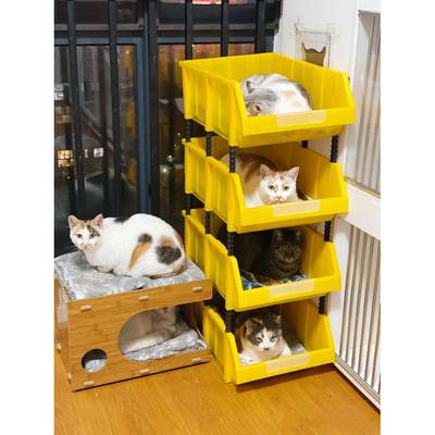 斜口工具箱集装箱猫砂盆双层零件盒巨大号超大号物流箱周转箱40斤